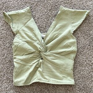 Sage Green Crop Shirt